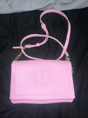 Nanette Lepore Pink Embossed Crossbody Bag